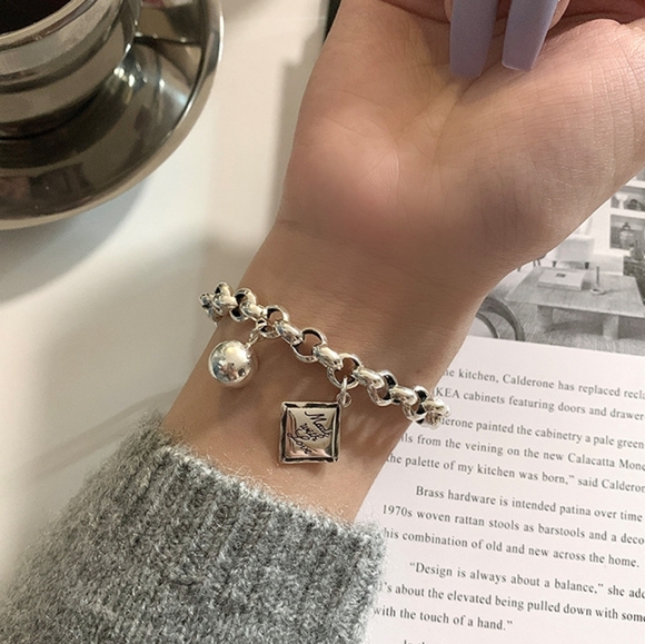 Sterling silver MADE WITH LOVE bracelet - Picture 3 of 7